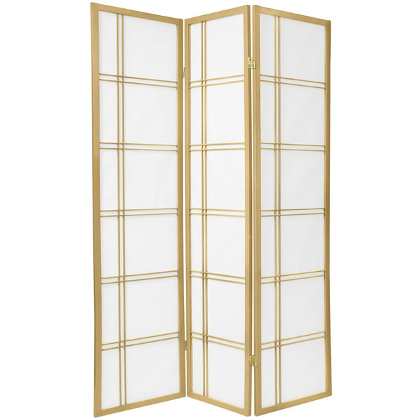 Gold Tall Window Pane 3 Panels Special Edition Oriental Furniture 6 ft